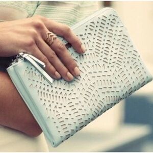 Stella & Dot Laser Cut Double Clutch Wallet